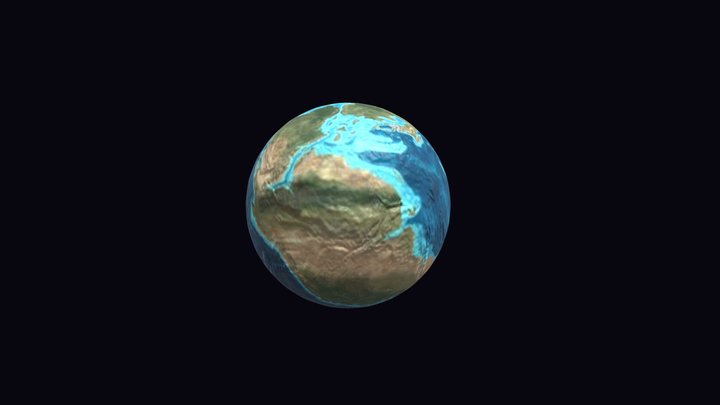 Pangea Supercontinent 3D Model