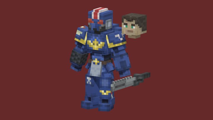 Space marine / Minecraft 3D Model