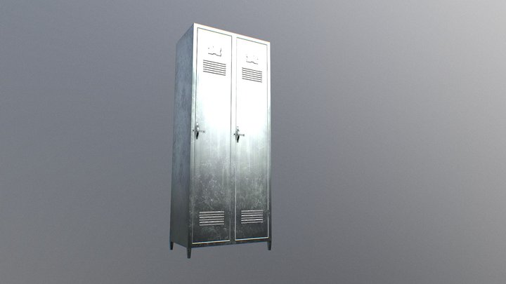 High School Locker Game Asset 3D Model