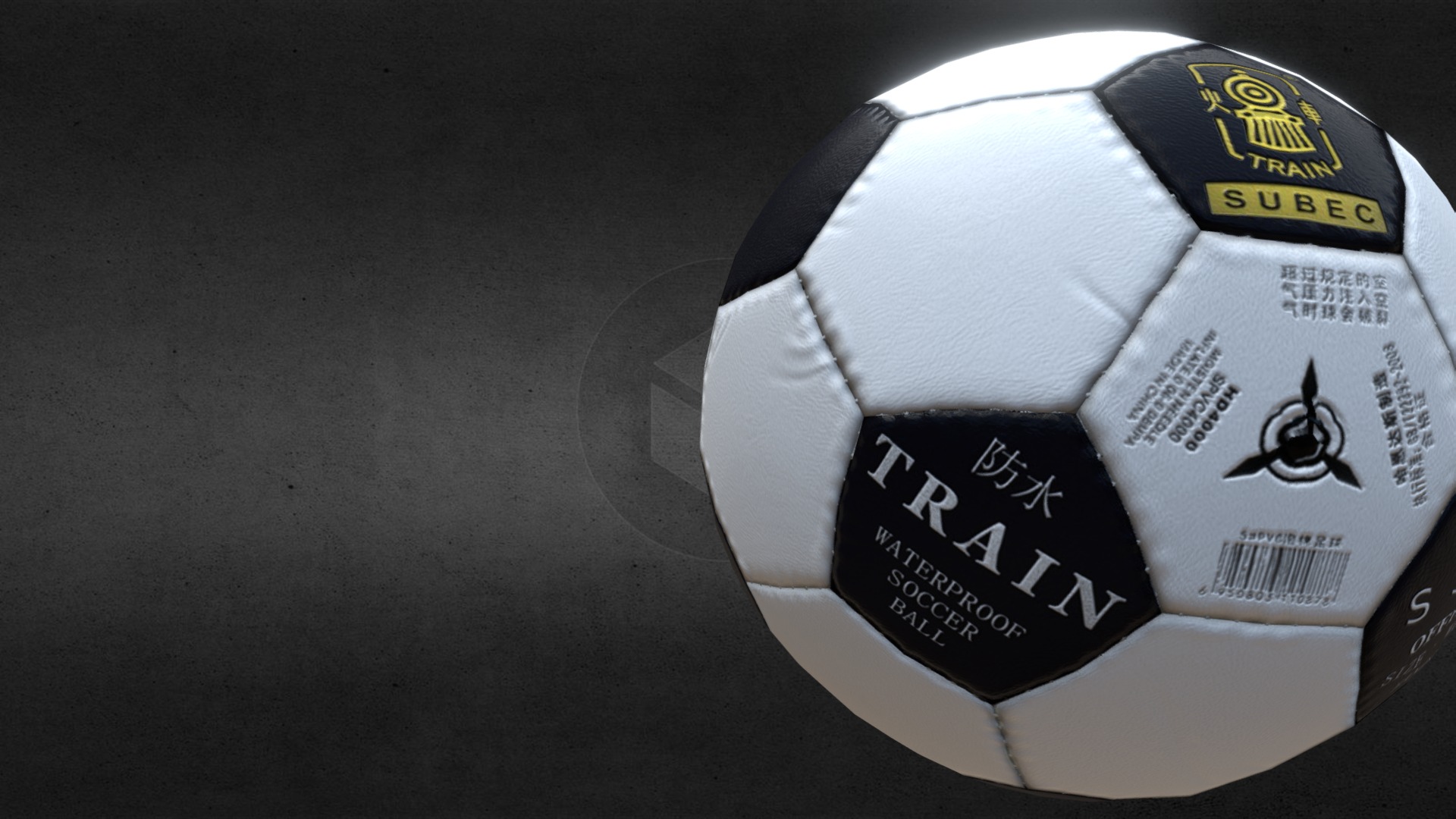 3D model Game-ready classic soccer ball - This is a 3D model of the Game-ready classic soccer ball. The 3D model is about a white and black box.