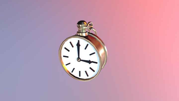 White rabit´s Clock_ Alice in Wonderland 3D Model