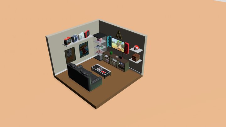Nintendo Gaming Room 3D Model