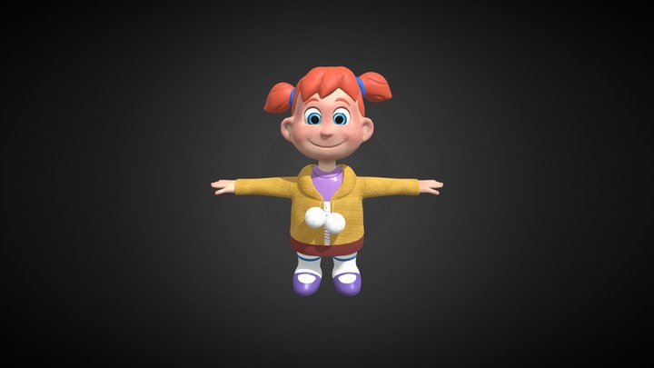 Doli Cartoon Girl 3D Model