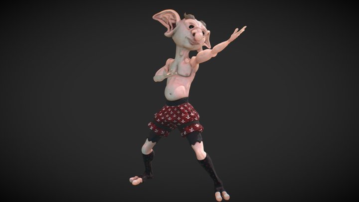 Stylized Goblin Character – The Jester Fighter 3D Model