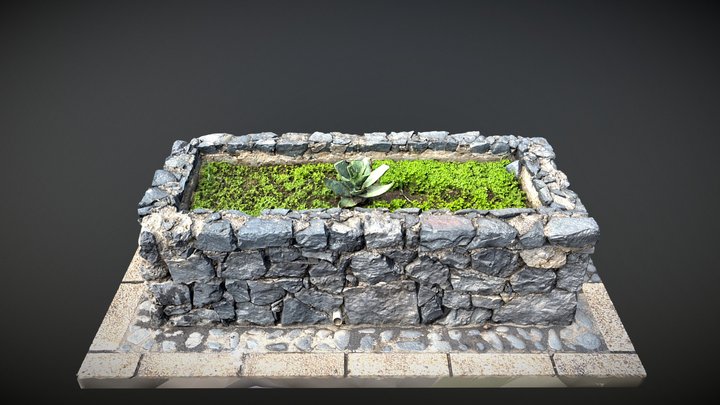 Realistic Rocky Planter 3D Model