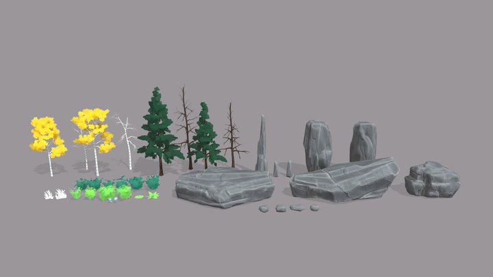 Snowy Game Scene - Environment Asset Collection 3D Model