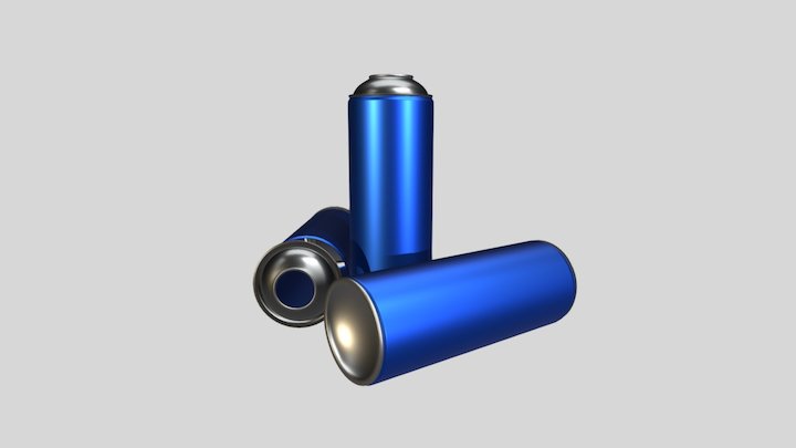 Tinplate Aerosol Tops & Bottoms Assembled 3D Model