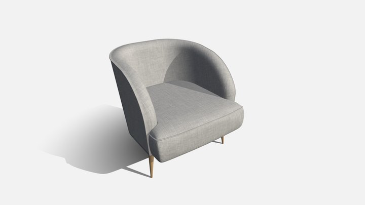 Comfortable fabric armchair 3D Model
