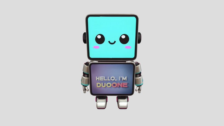 DUOONEmascot-HyperHuman-OBJ-4-fingers 3D Model