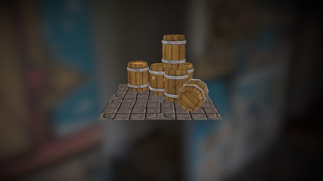 Barrels and Ground 3D Model