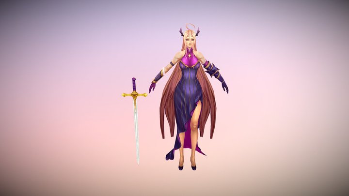 hand-painted female 3D Model