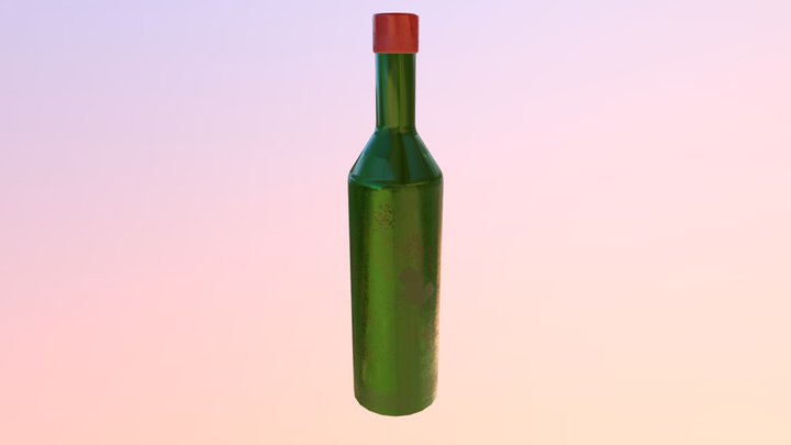 Complete Wine Bottle 3D Model
