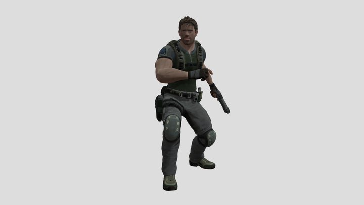 Fortnite Chris Redfield (ADVANCED RIG) 3D Model