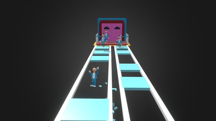 Stepping Glass Bridge Squid Game 3D Model