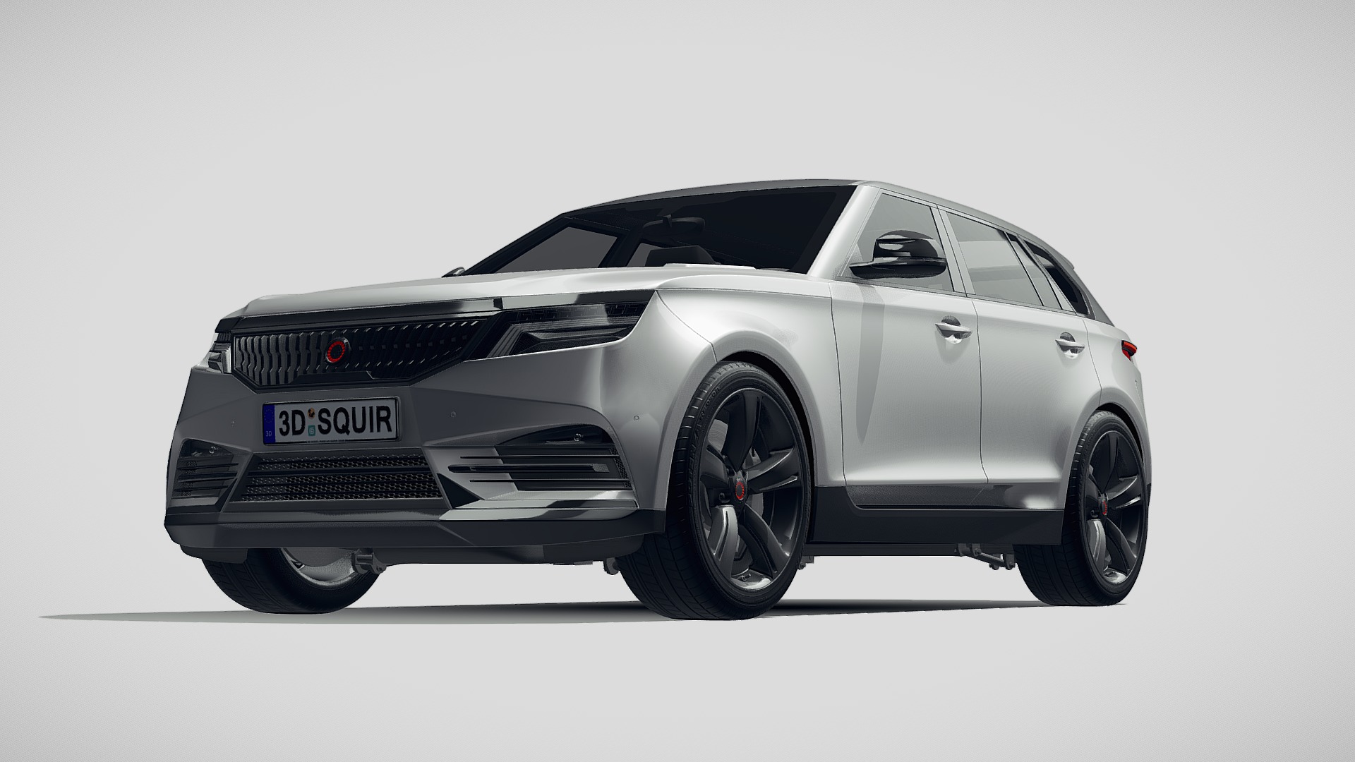 3D model Generic Luxury SUV 2019 - This is a 3D model of the Generic Luxury SUV 2019. The 3D model is about a silver car with a black background.