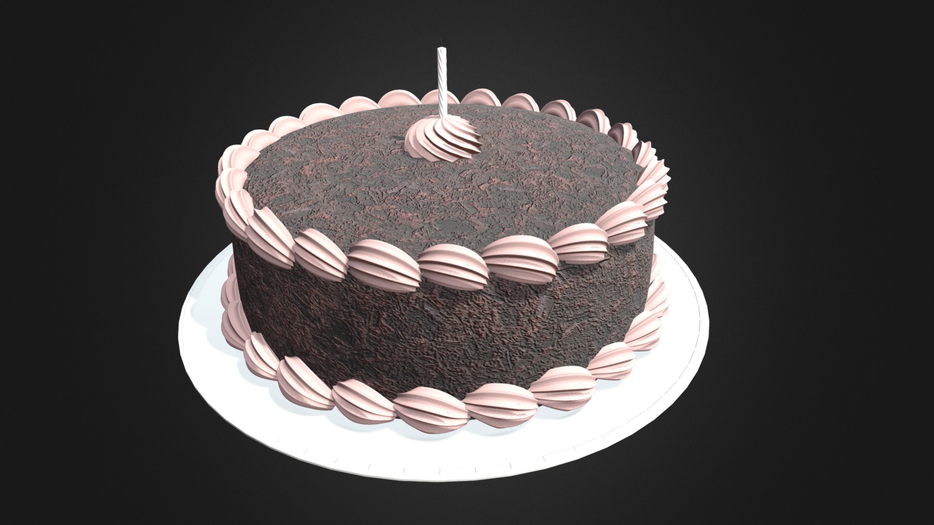 3D model Birthday Cake - This is a 3D model of the Birthday Cake. The 3D model is about a cake with a candle.