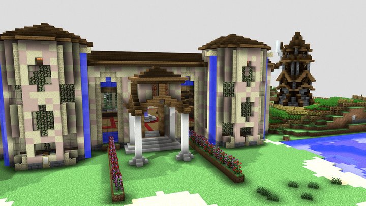 Minecraft Mansion with Interiors! 3D Model