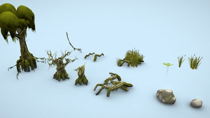 Stylized Swamp Assets 3D Model