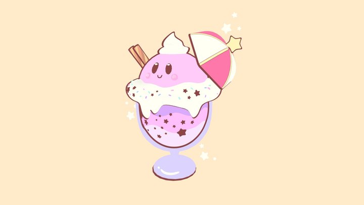 Kirby Sundae 3D Model