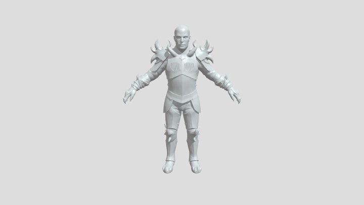 Armored warrior with spiked armor 3D Model