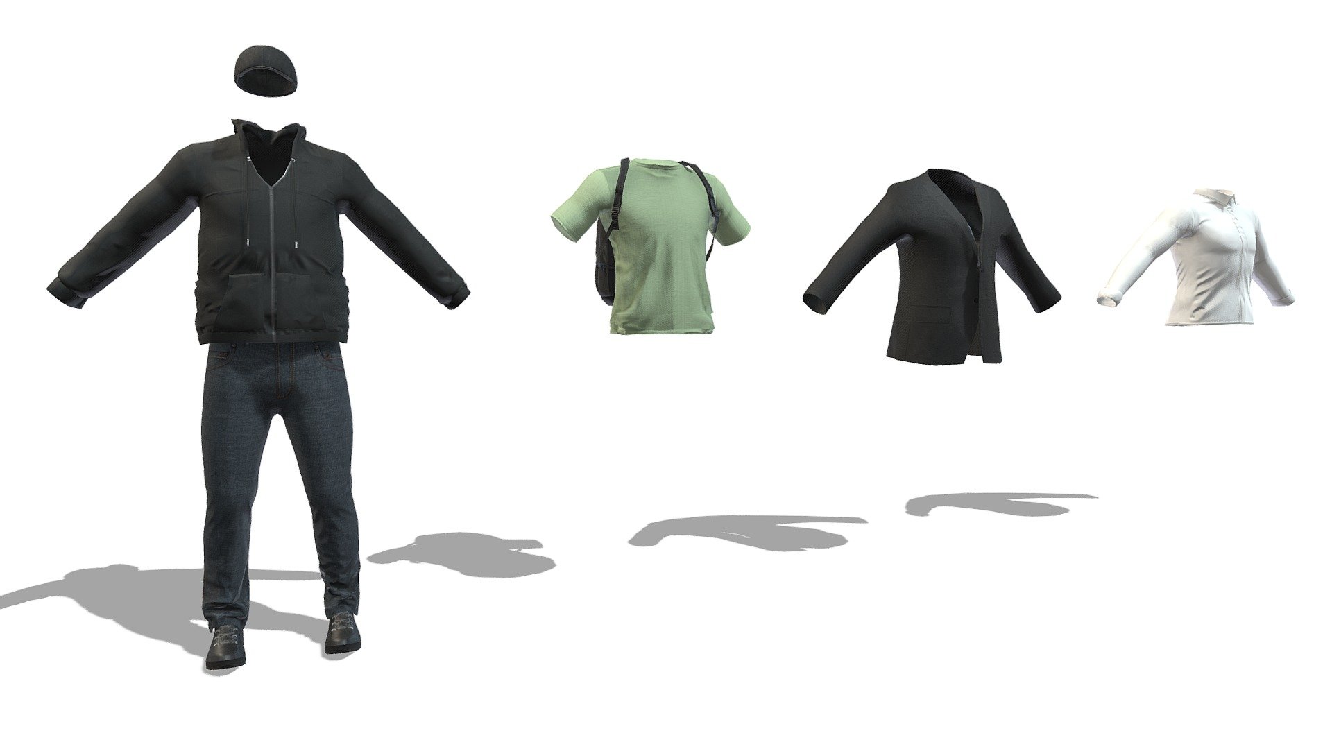 Civilian Everyday Clothes / Clothing - Buy Royalty Free 3D model by ...