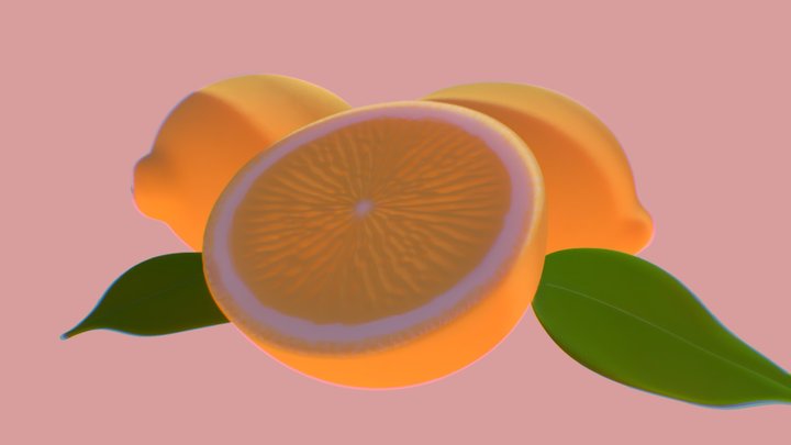 Stylized Lemon Slice – 3D Model 🍋