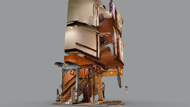 Day 13: Lake McDonald Lodge staircase at Glacier 3D Model