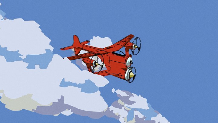 Red Biplane