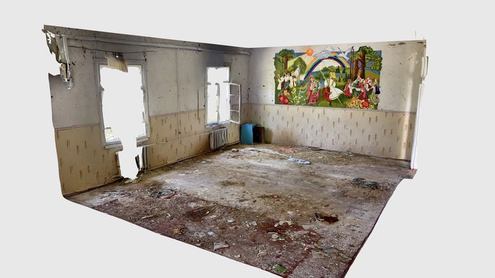Damaged school, Lukashivka, Ukraine – Free 3D Model STL