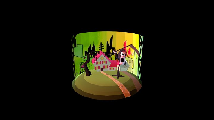 Diorama The Grim / Billy & Mandy - Macarena T.L 3D Model