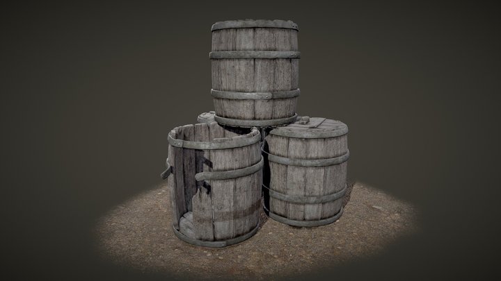 Kitbash Barrel 3D Model