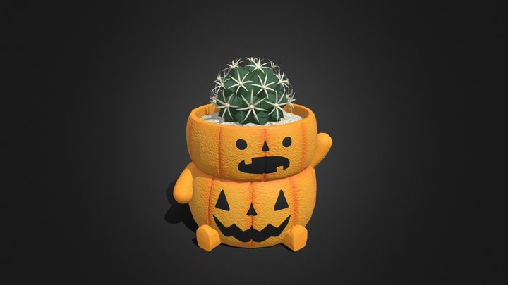 Cuctus Planter For Halloween Type-02 3D Model
