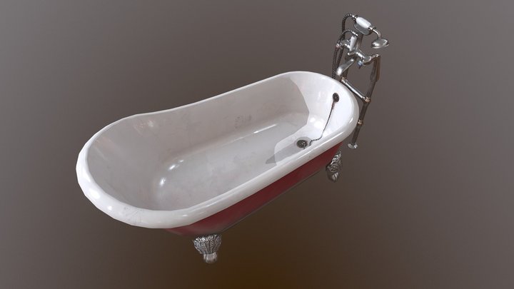 Antique Bathtub 3D Model
