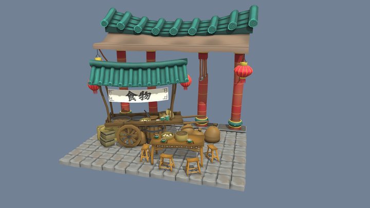 DAE Bazaar - Chinese Food Stall 3D Model