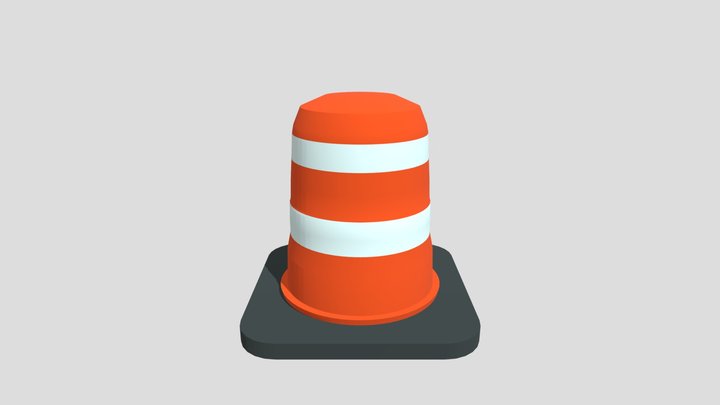 Traffic Barrel 3D Model