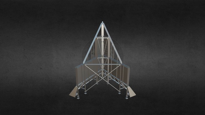 Large Structural Signage Tower Steelwork 3D Model