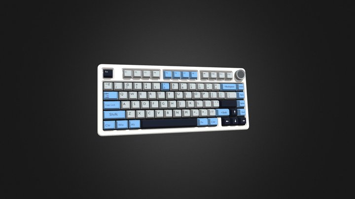 alfa 75 white mechenical keyboard with RGB light 3D Model