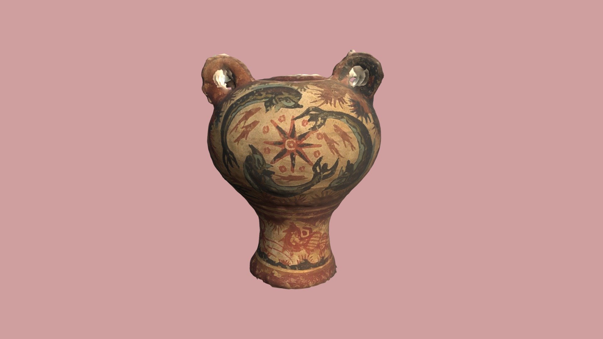 Painted Minoan Vase: Artistic Rendition