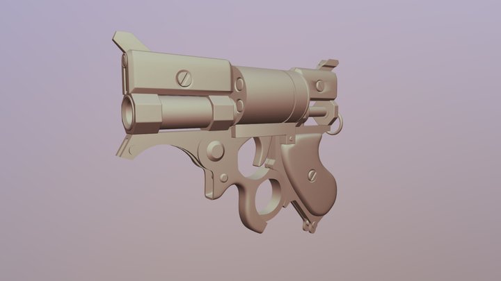 Steampunk Handgun 3D Model