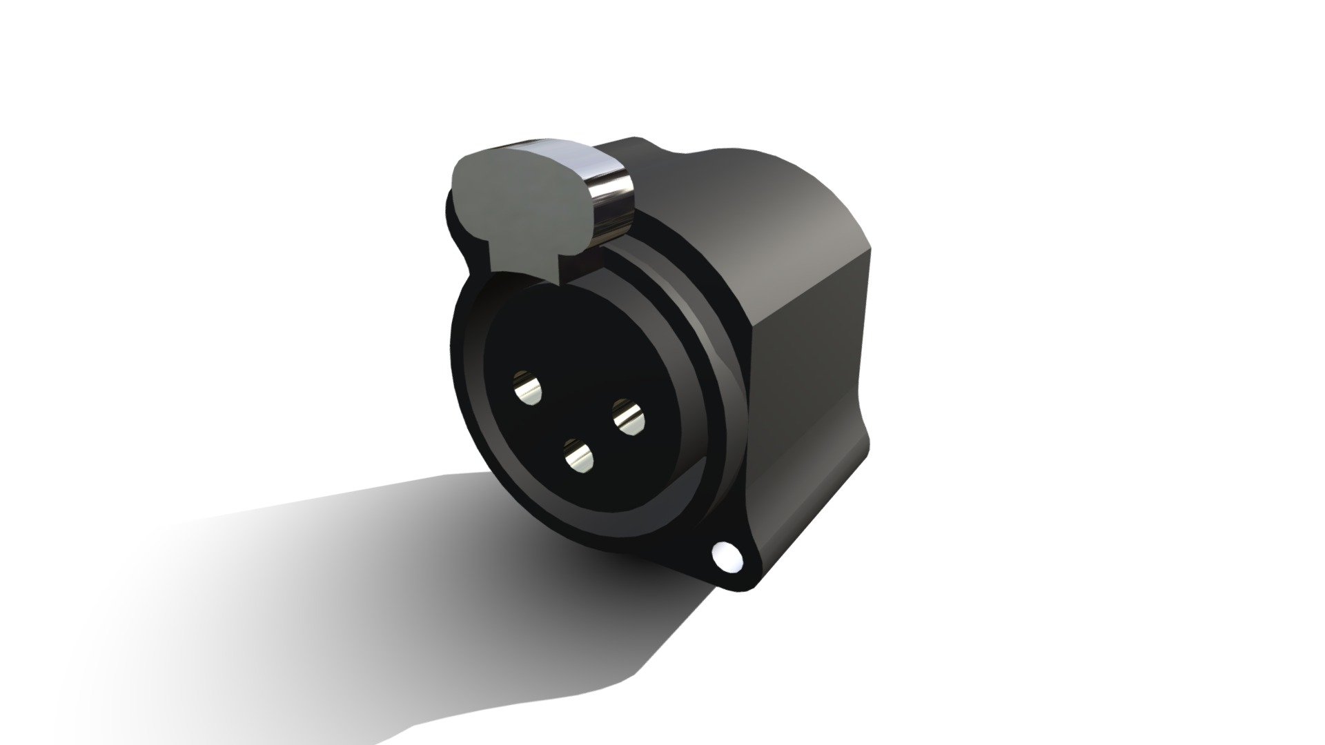 XLR NC3FAH2 Female PCB Mount Connector — Sketchfab embed 3D viewer