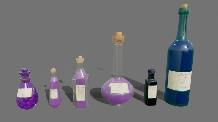Alchemy Potions pack (mid-poly!)