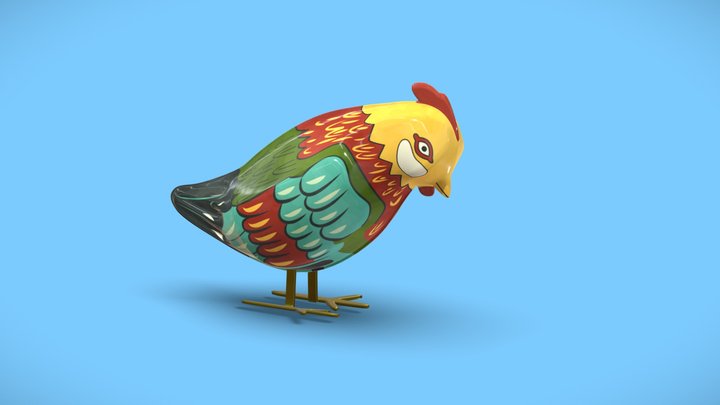 Tin Bird Toy 3D Model