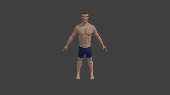 Hand Painted Male Character 3D Model