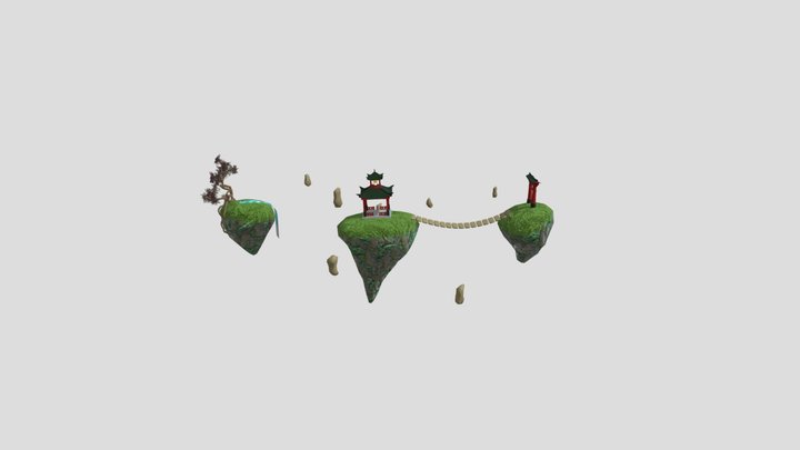 Floating Islands 3D Model
