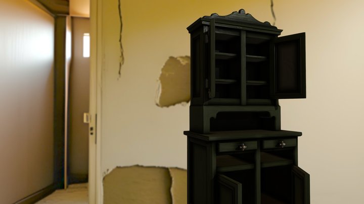 Green Vintage Wardrobe – Stylized Retro Cabinet – Free 3D Model STL