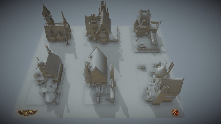 Rage War buildings (part 1) 3D Model