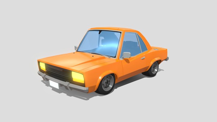 Low-poly cartoon style car 02 3D Model