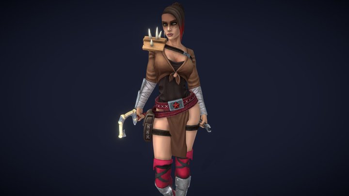 AS_Raider_queen_Get_hit_01 3D Model