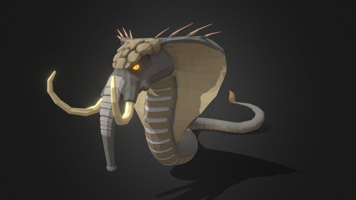 Grootslang (low- poly) - maturitní projekt 3D Model