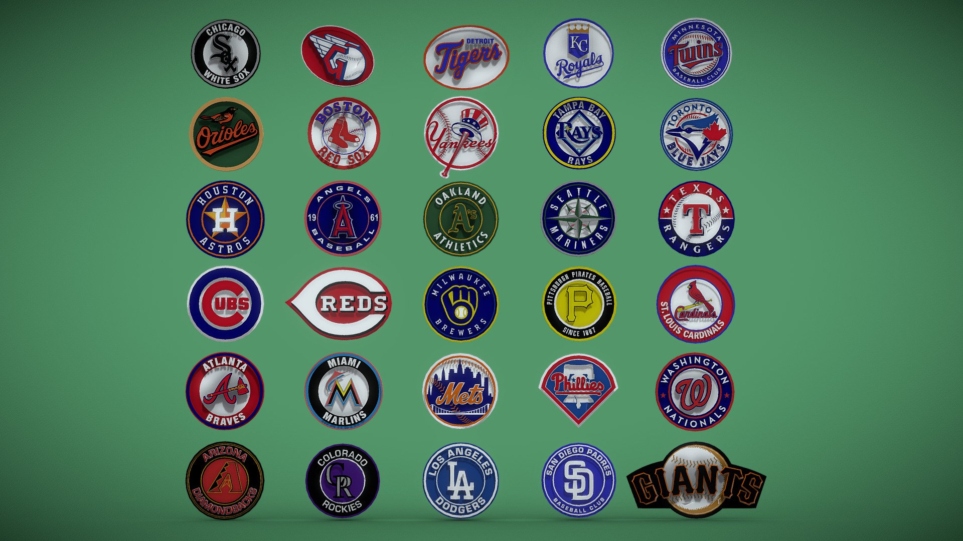 MLB Major League Baseball EVERY TEAMS LOGOS | 3D Print Model